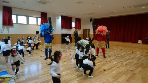 設計監理させていただきました「真愛三ツ谷こども園」の節分イベントにて鬼役をさせていただきました!