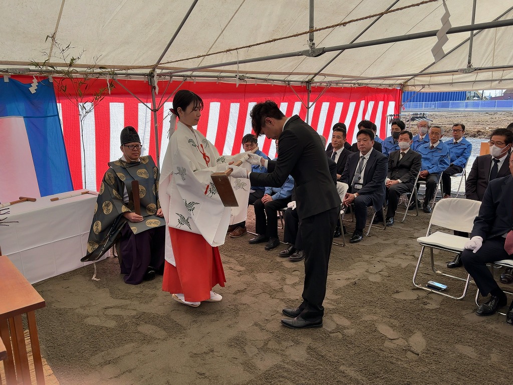 株式会社東洋鉄工所 新工場新築工事 地鎮祭の様子